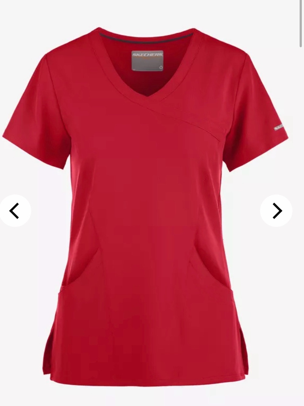 NWT Skechers by Barco Breeze 3-Pocket V-Neck Scrub Top Women L True Red